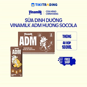 Thùng 48 hộp sữa dinh dưỡng socola Vinamilk ADM 180ml