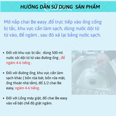 Bột Thông Tắc Đường Ống, Cống Thoát, Chậu Rửa, Vệ Sinh Lồng Giặt Dr.C CHÍNH HÃNG - Be.Easy