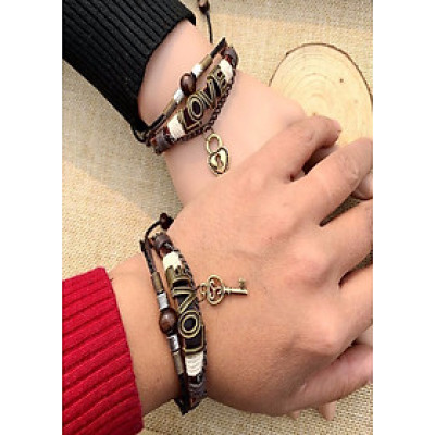 Vòng đeo tay đ6oi hình chìa khoá và trai tim