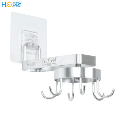 Giá móc treo muỗng vá đa năng xoay tròn inox 304 Hobby home decor MX6S