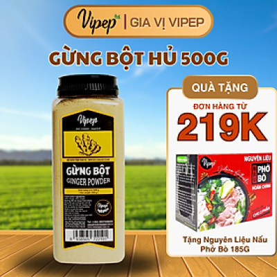 Gừng Bột Tự Nhiên Vipep Hũ Nhựa 500g Vipep
