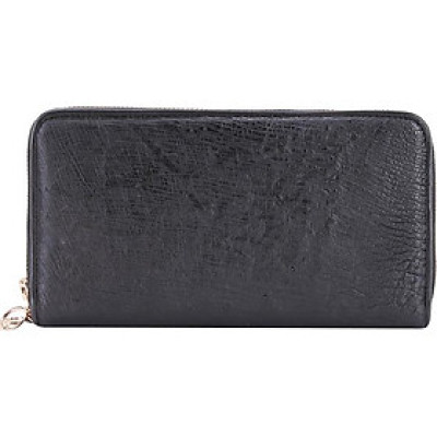 Ví Nữ Da Đà Điểu Nhiều Ngăn Huy Hoàng HT3413 (11 x 22 cm) - Đen