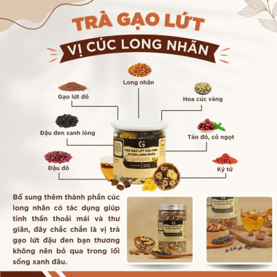 [Vị Cúc Long Nhãn] - Trà Gạo Lứt Đậu Đen GUfoods 500g - Thanh Nhiệt, Mát Gan, Cải Thiện Giấc Ngủ, Tốt Cho Tim Mạch, Giảm Cân, Eatclean, Healthy