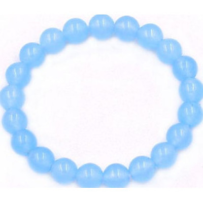 Vòng tay chuỗi hạt thạch anh xanh biển 8 ly 21 hạt - hợp mệnh Mộc, mệnh Thủy