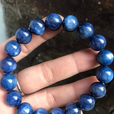  CHIẾC LẮC TAY ĐÁ KYANITE HÀNG CAO CẤP ĐÁ THIÊN NHIÊN  SIZE 11LY5 MÀU XANH DƯƠNG ĐẬM ĐẸP TUYỆT VỜI  DÀNH CHO NỮ MỆNH THỦY MỆNH MỘC 