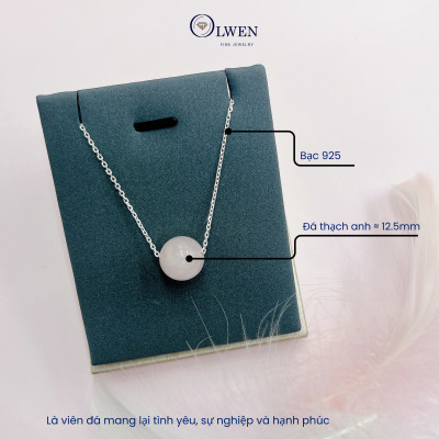 Dây Chuyền Bạc Nữ S925 Đá Thạch Anh Hồng BAC_NL12