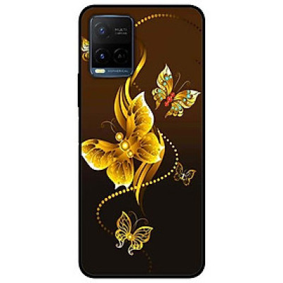 Ốp lưng dành cho Vivo Y21 - Vivo Y21s mẫu Bướm Vàng Nền Nâu