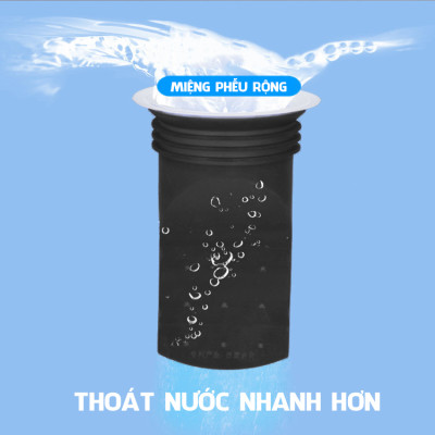 Phụ Kiện Ống Phễu Lắp Thoát Sàn Bồn Cầu Ngăn Chống Mùi Nước Cống Hôi Vi Khuẩn Côn Trùng Thâm Nhập - Đen - 90-110mm