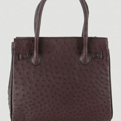 Túi xách da đà điểu Huy Hoàng cao cấp màu nâu đất HT6438