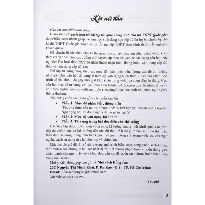 Sách - Bí Quyết Làm Tốt Bài Tập Từ Vựng Tiếng Anh - Ôn Thi THPT Quốc Gia - Hồng Ân