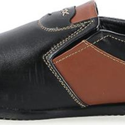 Giày Mọi Nam Da Bò Huy Hoàng HT7783 - Đen Phối Da