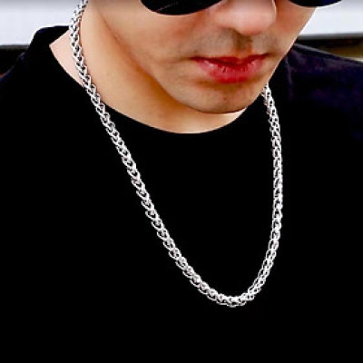 Dây chuyền titan nam cao cấp thời trang thép không gỉ bông dừa trangsucpt cỡ 7mm trắng PTDCNA170