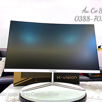 MÀN HÌNH CONG FULL VIỀN K-vison 24 inch -MÀU TRẮNG -  FUll HD 1920x1080 - Chống Lóa - Tần số 75Hz - Hàng Chính Hãng
