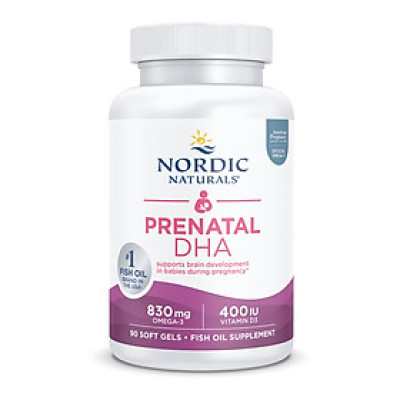 Nordic Naturals Prenatal DHA 90 viên nang mềm, Axit béo Omega + Vitamin D 400 IU, Hỗ trợ thai kì và thai nhi phát triển - Hàng Chính Hãng