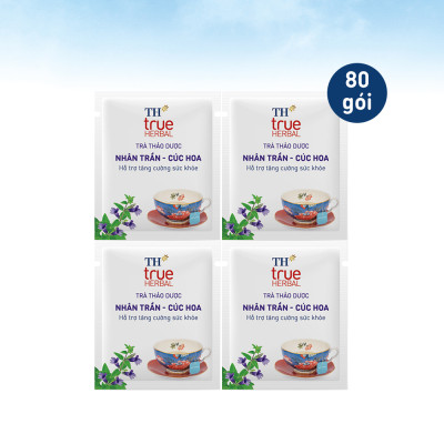 Combo 4 hộp trà thảo dược TH true HERBAL Nhân Trần – Cúc Hoa (80 gói)