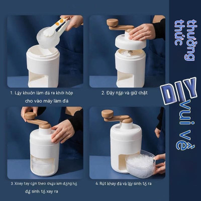 Máy Bào Đá Tuyết Cầm Tay Siêu Mịn - Máy Xay Đá Bào Mini Tiện Lợi, Lưỡi Dao Bằng Thép Không Gỉ