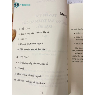 Combo 4 cuốn sách Tuyển tập những bài toán sơ cấp Đại số tập 2, 3 + Hình học không gian + Tuyển chọn các chuyên đề toán phổ thông tập 1