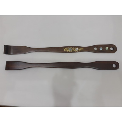 Hai Cây gãi lưng gỗ Dài 48,5 cm- Khảm trai đẹp
