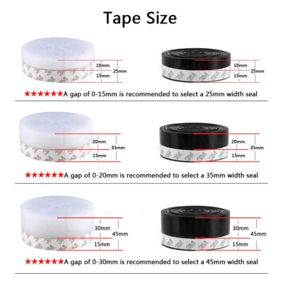 2 Mét Gioăng Cửa Ron Cao Su Dán Khe Hở Chân Cửa Ngăn Bụi Nước Côn Trùng - Gioăng dán cửa cao su cắt độ dài theo yêu cầu