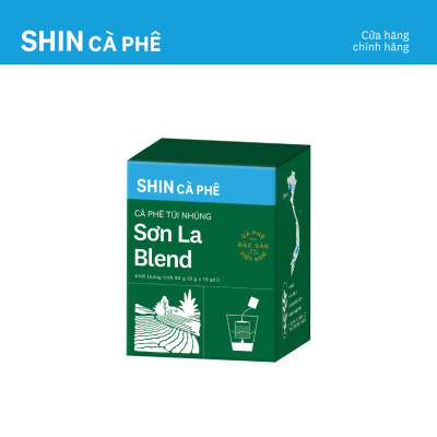 Cà phê Sơn La Blend - SHIN Cà Phê - Túi Nhúng - Hộp 10 gói