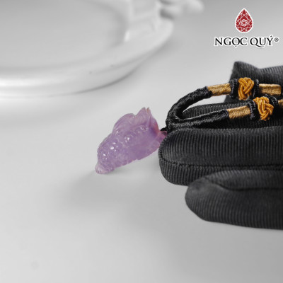 Mặt dây chuyền thiềm thừ đá thạch anh tím 16x23mm mệnh hỏa. thổ - Ngọc Quý Gemstones