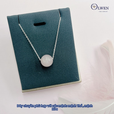 Dây Chuyền Bạc Nữ S925 Đá Thạch Anh Hồng BAC_NL12