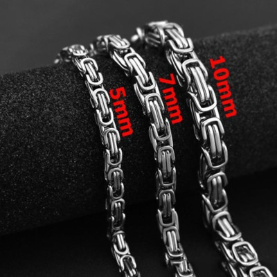 Lắc tay nam titan thép không gỉ cao cấp đẹp sang trọng inox ziczac vuông trangsucpt 7mm PTLTNA86