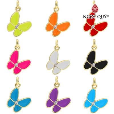 Charm treo hợp kim hình con bướm đính đá - Ngọc Quý Gemstones