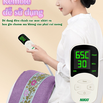 Đệm nhiệt nóng sưởi ấm toàn thân Nikio NK-202 - Dòng cao cấp có khóa dán