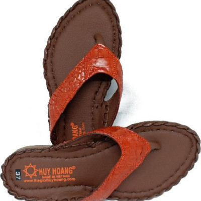 Dép nữ Huy Hoàng da cá sấu màu đỏ tươi HT7244