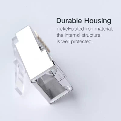 Ugreen UG20333NW111TK 10pcs Đầu bấm mạng RJ45 chuẩn Cat6 + Cat6e bọc inox chống nhiễu - HÀNG CHÍNH HÃNG