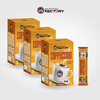 Combo 3 hộp cà phê Cappuccino hòa tan The Coffee Factory (Hộp 15 gói x 16g)