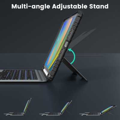 Bao Da Kèm Bàn Phím cho iPad Air 6 11 inch / iPad Air 6 13 inch 2024 Nillkin Bumper Combo Case Keyboard (Có Đèn Nền Backlit Keyboard) - Hàng Chính Hãng