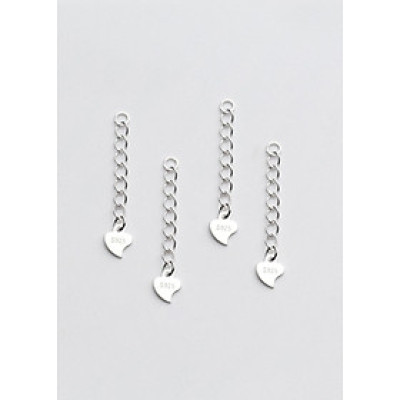 Combo charm bạc dây xích trái tim trang trí - Ngọc Quý Gemstones