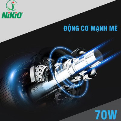 Súng (Máy) Massage Cầm Tay Nikio NK-170A - Kỹ Thuật Mát Xa Gõ Hiện Đại, Tác Động Sâu, Hỗ Trợ Giãn Cơ Toàn Thân - 4 Đầu Thay Thế, 6 Cấp Độ Mát Xa, Pin Sạc Không Dây 2000 mAh