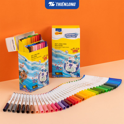 Bút lông màu Fiber Pen 36 màu Thiên Long Colokit rửa được tiêu chuẩn Châu Âu an toàn sử dụng tô màu, vẽ tranh SWM-C006