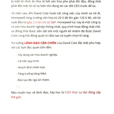 Lãnh Đạo Cận Chiến - Vực Dậy Công Ty Đang Gặp Khó Khăn Bằng Văn Hóa Doanh Nghiệp Và Chiến Lược M&A - Phương Pháp Của CEO Đẳng Cấp Thế Giới