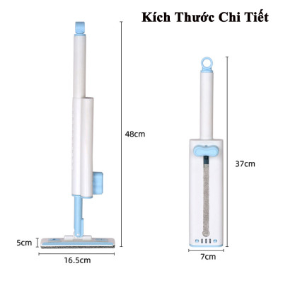 Cây Lau Tự Vắt Mini KUNBE Đa Năng Vệ Sinh Kính, Bếp, Gạt Nước Với Bông Lau Thấm Hút Tiện Lợi