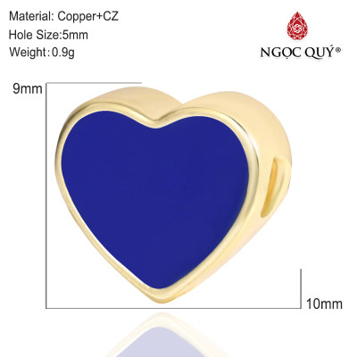 Charm hợp kim hình trái tim - Ngọc Quý Gemstones