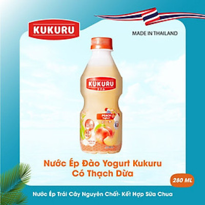 Nước Ép Đào Yogurt Kukuru có thạch dừa - Lốc 6 chai