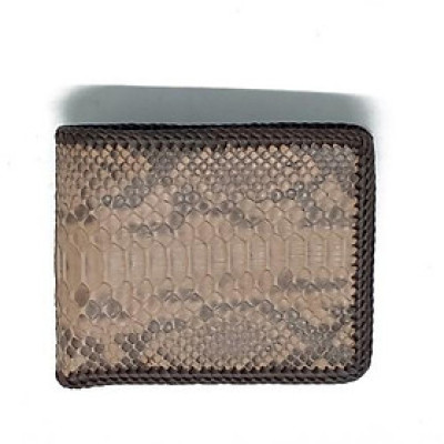 Bóp nam Huy Hoàng da trăn đan viền màu nâu hồng HP2315