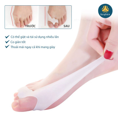 Combo 3 Cặp nẹp silicone tách ngón, bảo vệ đinh hình ngón chân cái - Buybox - BBPK281 