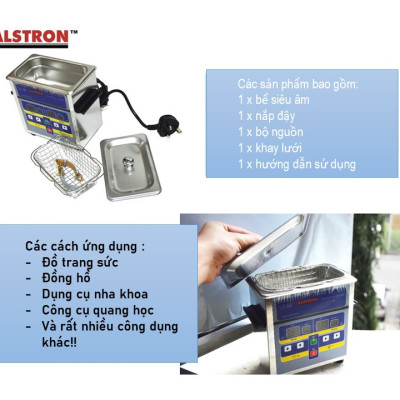 Máy làm sạch bằng sóng siêu âm - Máy rửa có nhiệt độ - 100W 2 lít (ALD-400100-20H) - Singapore