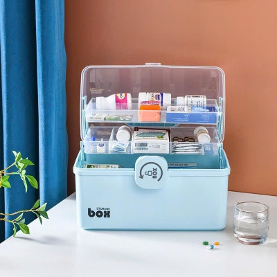 Hộp đựng thuốc y tế 12L, hộp thuốc y tế gia đình, hộp thuốc 3 tầng tiện lợi dung tích 9L - 12L