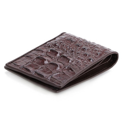 HJ2243 - Bóp nam Huy Hoàng da cá sấu gai lưng màu nâu đất