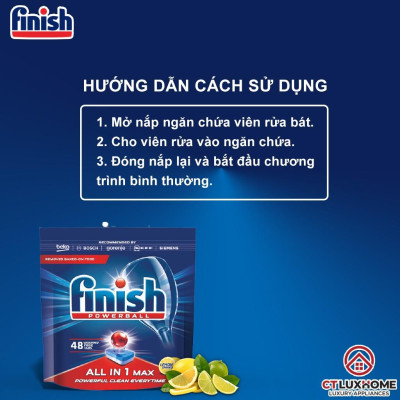 Viên rửa chén bát Finish All In One Max 48 viên 