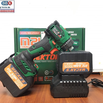 Máy Chuyên Vít Trượt Dùng Pin Dekton M21-VT55NCP, Lực Siết 55N.w, 2 Pin 15 Cell - Chân Pin Phổ Thông, Bảo Hành 12 Tháng