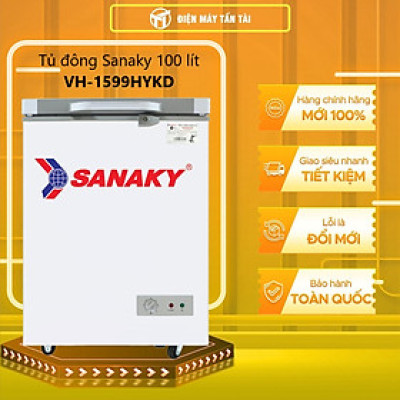 TỦ ĐÔNG MINI SANAKY 100 LÍT VH-1599HYKD ĐỒNG (R600A) - HÀNG CHÍNH HÃNG - CHỈ GIAO HCM