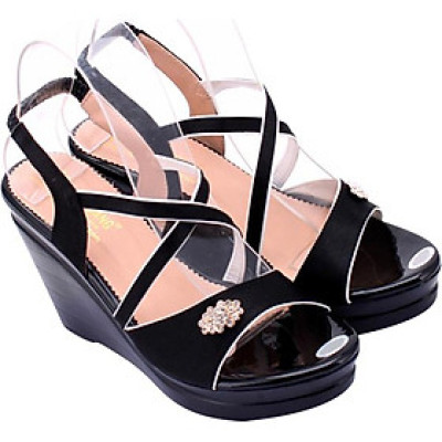 Giày Nữ Đế Xuồng Huy Hoàng HT7066 - Đen