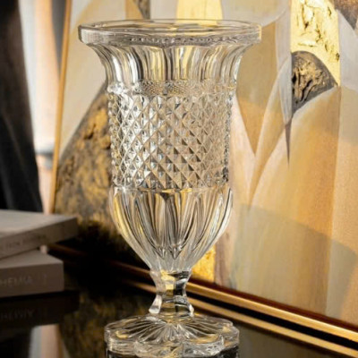 Bình hoa pha lê Bohemia Alexandria đế tròn cánh hoa 30cm Hàng chính hãng